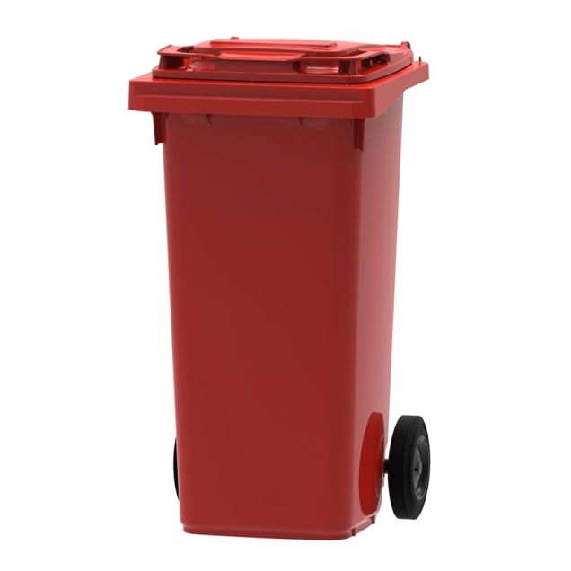 Afvalcontainer, mobiele rolcontainer 120 liter rood