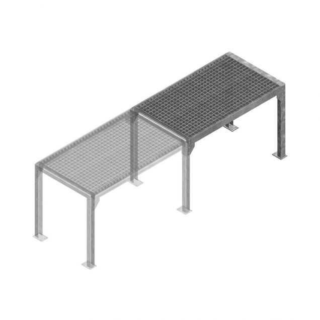 Modulair uitbreidbare laadtafel 1000x600x700 mm (bxdxh) aanbouwsectie