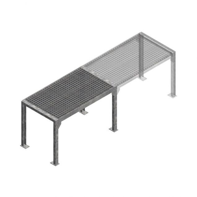Modulair uitbreidbare laadtafel 1000x600x700 mm (bxdxh) beginsectie