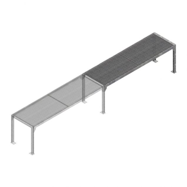 Modulair uitbreidbare laadtafel 2000x600x700 mm (bxdxh) aanbouwsectie