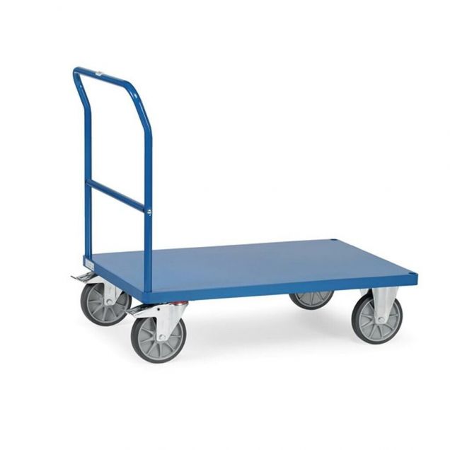 Plateauwagen, duwbeugelwagen 600 kg met duwbeugel 1200x800 mm met stalen platform