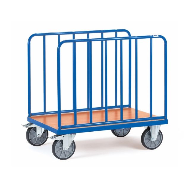 Plateauwagen, hekwagen 600 kg met verticale stangen 1000x700
