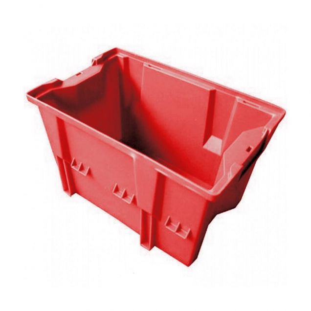 Stapelbare, nestbare transportkrat DLK1C 480x312x200 mm (lxbxh) rood