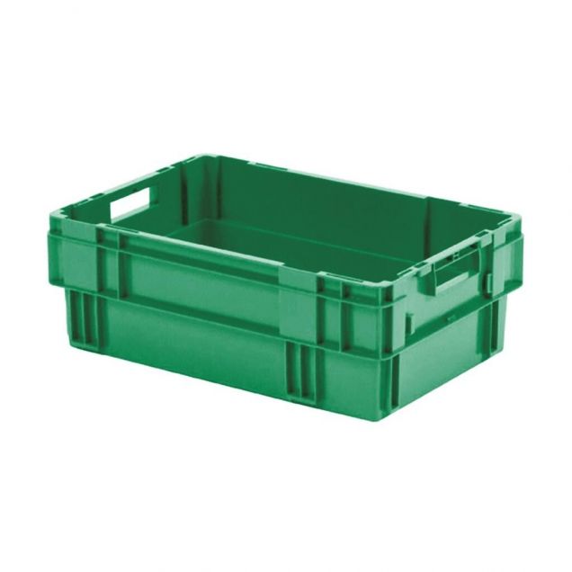 Stapelbare, nestbare transportkrat DTK0 600x400x210 mm (lxbxh) groen