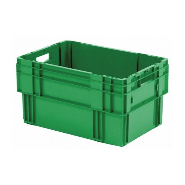 Stapelbare, nestbare transportkrat DTK0 600x400x320 mm (lxbxh) groen