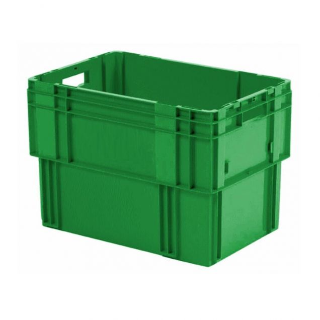 Stapelbare, nestbare transportkrat DTK0 600x400x420 mm (lxbxh) groen