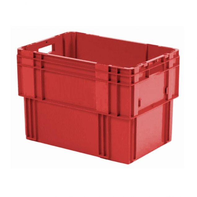 Stapelbare, nestbare transportkrat DTK0 600x400x420 mm (lxbxh) rood