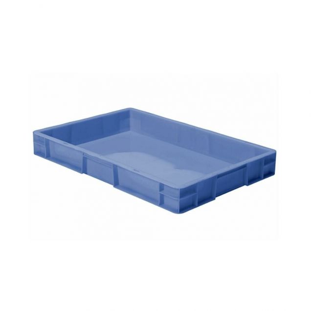 Stapelbare transportkrat TK0 600x400x75 mm (lxbxh) blauw