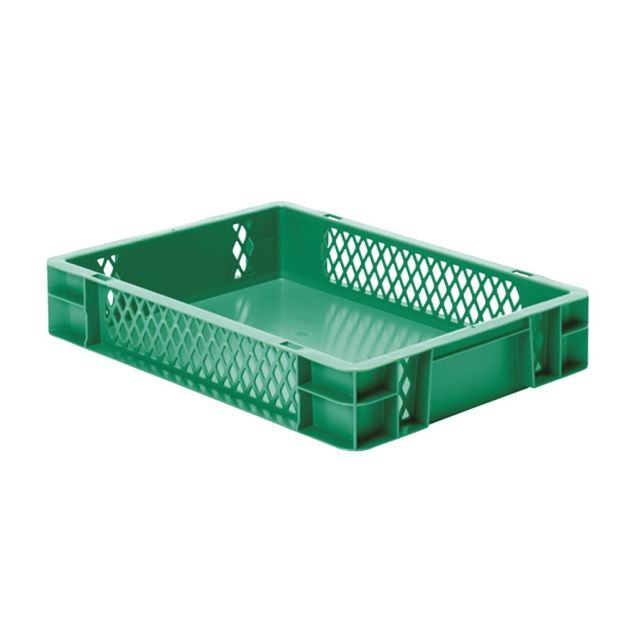 Stapelbare transportkrat TK1 400x300x75 mm (lxbxh) groen