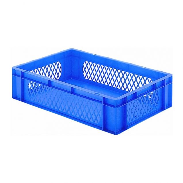 Stapelbare transportkrat TK1 600x400x145 mm (lxbxh) blauw