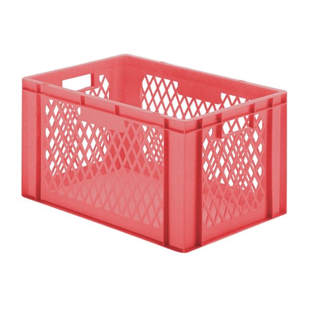 Stapelbare transportkrat TK1 600x400x320 mm (lxbxh) rood