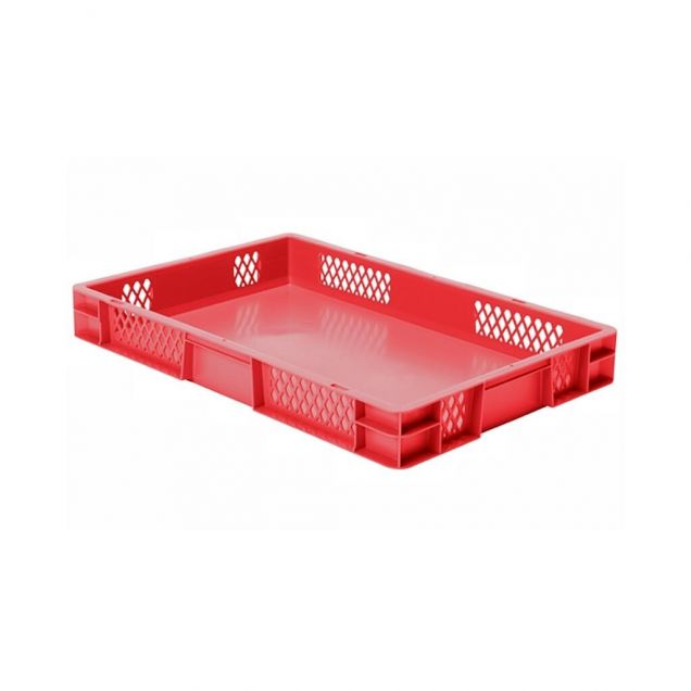 Stapelbare transportkrat TK1 600x400x75 mm (lxbxh) rood
