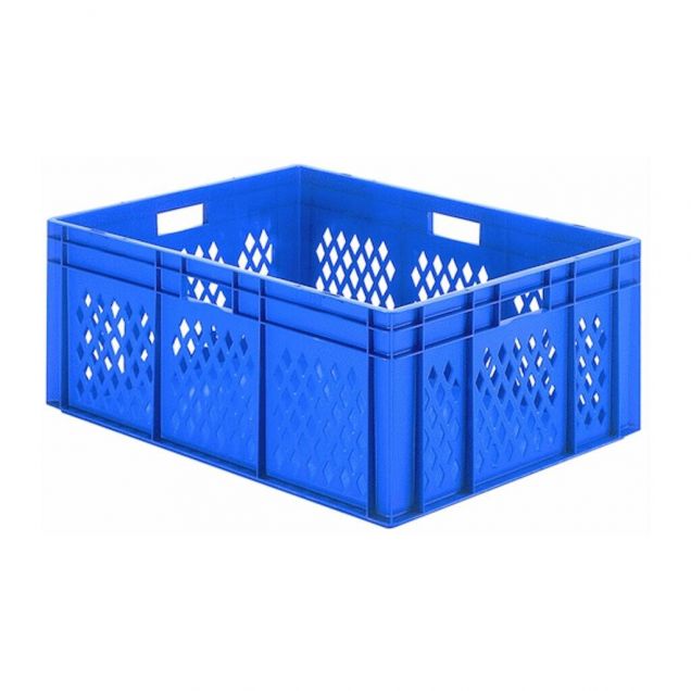 Stapelbare transportkrat TK1 800x600x320 mm (lxbxh) blauw