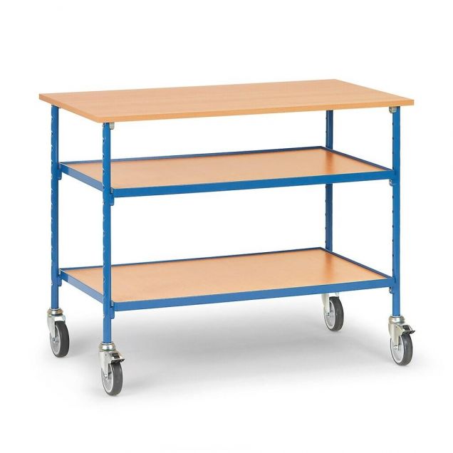 Verrijdbare tafel 150 kg 1120x650 met 3 houten etages
