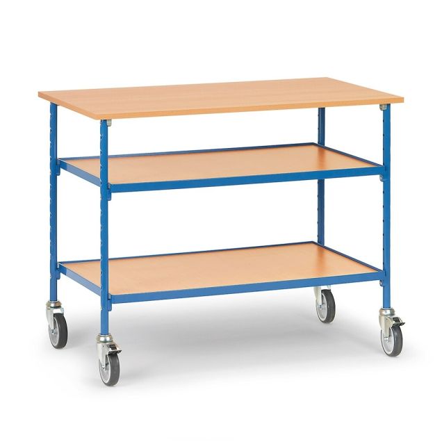 Verrijdbare tafel 150 kg 1120x650 met 3 houten etages
