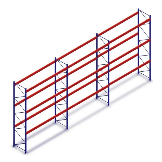 Voordeelrij gebruikte palletstelling Esmena 4200x10200x1050mm (hxbxd) 3 niveaus
