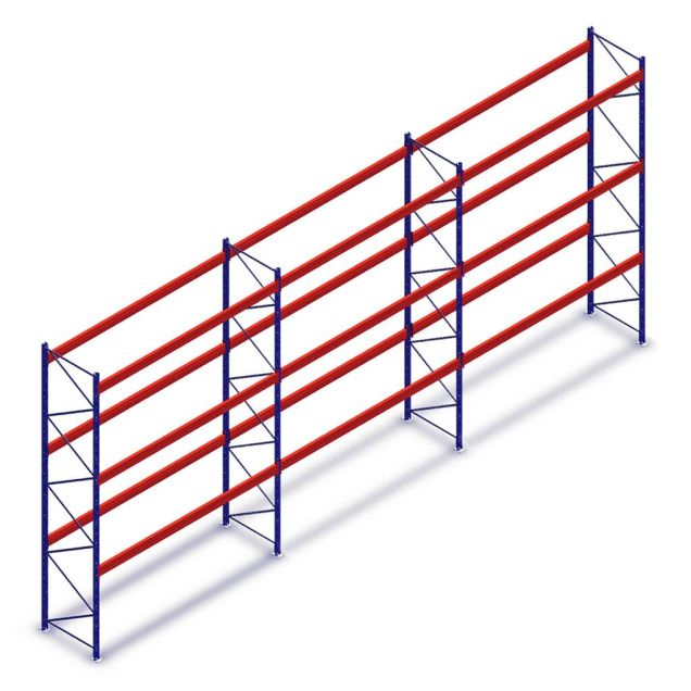 Voordeelrij gebruikte Mecalux palletstelling 4000x11200x1100 mm (hxbxd) 3 niveaus