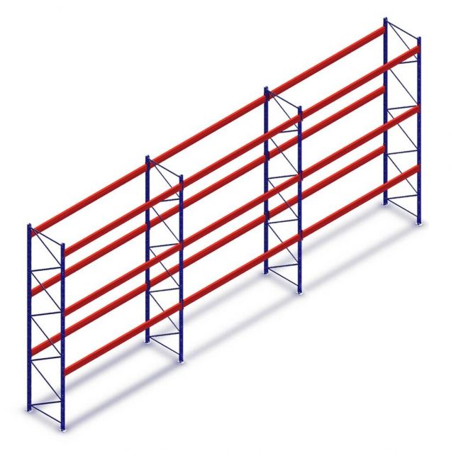Voordeelrij gebruikte Mecalux palletstelling 6000x11280x1100 mm (hxbxd) 3 niveaus
