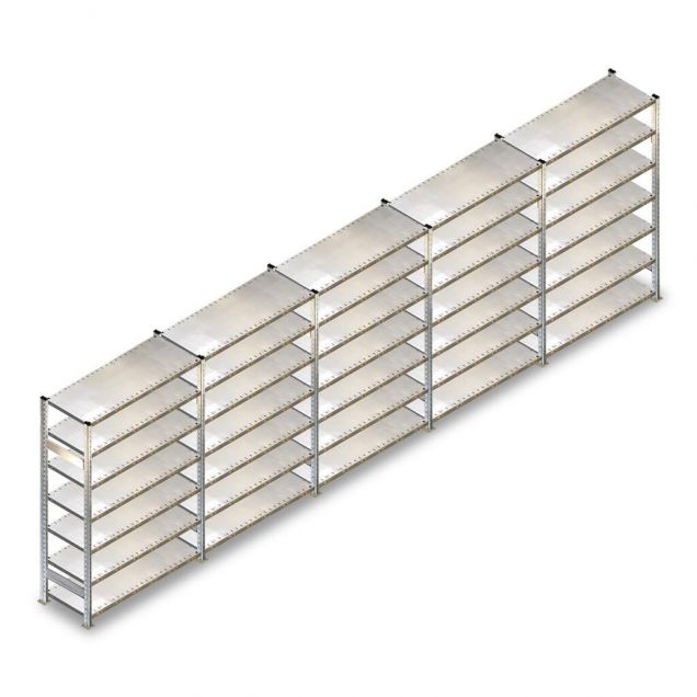 Voordeelrij gebruikte Schaefer R3000 legbordstelling 2300x6580x600mm (hxbxd) 7 niveaus