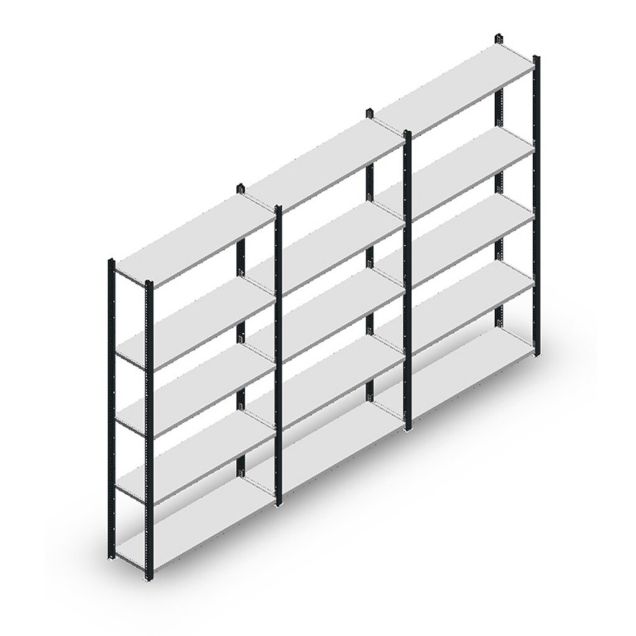 Voordeelrij legbordstelling Medium Duty 2000x3000x300 mm (hxbxd) 5 niveaus antraciet