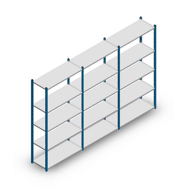 Voordeelrij legbordstelling Medium Duty 2000x3000x400 mm (hxbxd) 5 niveaus blauw