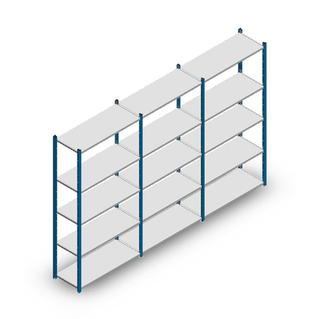 Voordeelrij legbordstelling Medium Duty 2000x3000x400 mm (hxbxd) 5 niveaus blauw