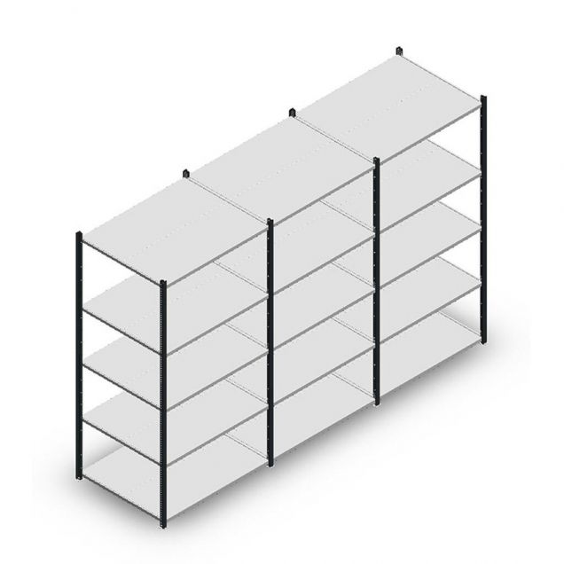 Voordeelrij legbordstelling Medium Duty 2000x3000x800 mm (hxbxd) 5 niveaus antraciet