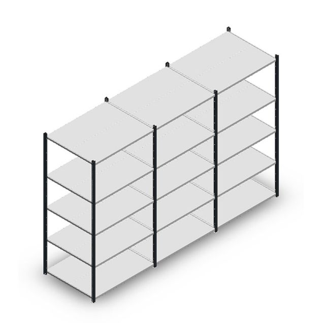 Voordeelrij legbordstelling Medium Duty 2000x3000x800 mm (hxbxd) 5 niveaus antraciet
