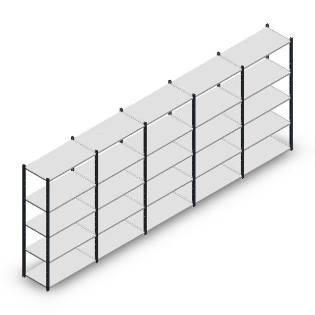 Voordeelrij legbordstelling Medium Duty 2200x5000x500 mm (hxbxd) 5 niveaus antraciet