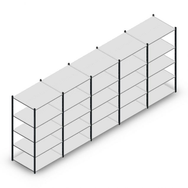 Voordeelrij legbordstelling Medium Duty 2200x5000x800 mm (hxbxd) 5 niveaus antraciet