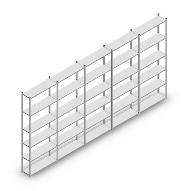 Voordeelrij legbordstelling Medium Duty 3000x5000x300 mm (hxbxd) 6 niveaus verzinkt