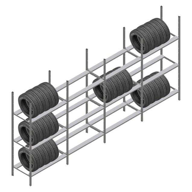 Voordeelrij bandenstelling Medium Duty 2000x4000x700 mm (hxbxd) 3 niveaus