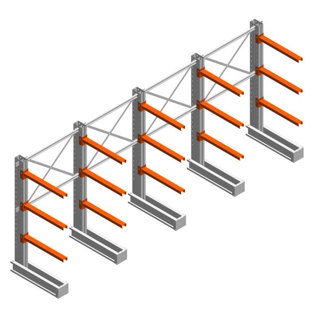 Voordeelrij medium draagarmstelling IT enkelzijdig 1990x4800x800 mm (hxbxd) 3 niveaus