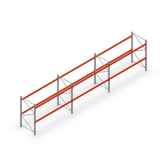 Voordeelrij palletstelling AR T2 2500x8420x1100 mm (hxbxd) 2 niveaus 1820kg/niv met voorgemonteerde frames