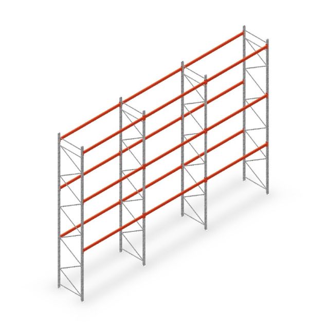 Voordeelrij palletstelling AR T2 6000x8420x1100 mm (hxbxd) 3 niveaus 1820kg/niv met voorgemonteerde frames