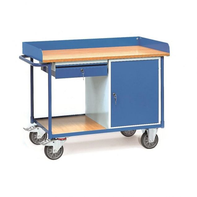 Werkplaatswagen 400 kg met 1 kast en 1 schuiflade 1120x650 mm