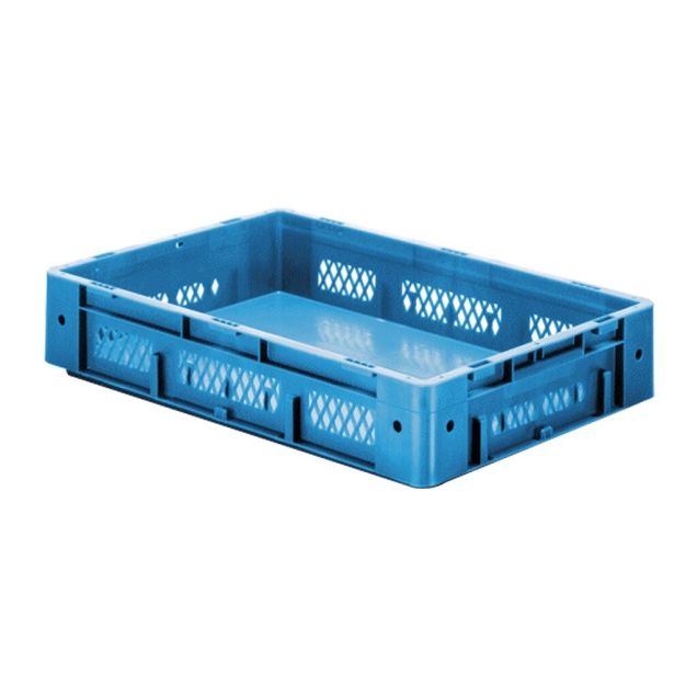 Zware stapelbare transportkrat VTK1 600x400x120 mm (lxbxh) blauw