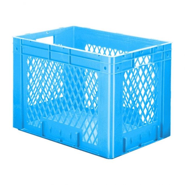 Zware stapelbare transportkrat VTK1 600x400x420 mm (lxbxh) blauw