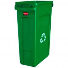 Slim Jim container met luchtsleuven 87 Liter Groen met recyclingsymbool
