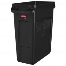 Slim Jim container met luchtsleuven 60 Liter Zwart