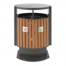 Buitenafvalbak voor afvalscheiding 2x39 Liter Houtlook