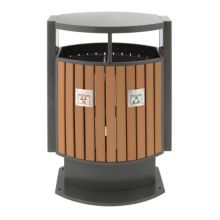 Buitenafvalbak voor afvalscheiding 2x39 Liter Houtlook