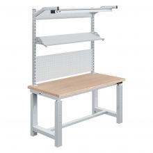 Elektrisch verstelbare werkbank Sofame multiplex 40mm 1500x750x740-1240mm 300kg Grijs