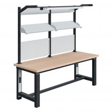 Elektrisch verstelbare werkbank Sofame multiplex 40mm 2000x750x740-1240mm 300kg Antraciet