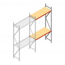 Grootvakstelling AR 3000x1850x600 mm (hxbxd) 2 niveaus verzinkt aanbouwsectie met voorgemonteerde frames