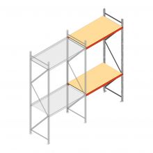 Grootvakstelling AR 3000x1850x900 mm (hxbxd) 2 niveaus verzinkt aanbouwsectie met voorgemonteerde frames