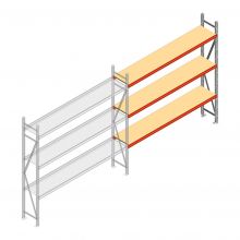 Grootvakstelling AR 2000x2700x400 mm (hxbxd) 3 niveaus verzinkt aanbouwsectie