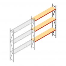 Grootvakstelling AR 3000x2700x400 mm (hxbxd) 3 niveaus verzinkt aanbouwsectie