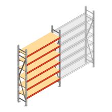 Grootvakstelling AR 2000x1850x400 mm (hxbxd) 6 niveaus verzinkt beginsectie