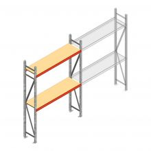 Grootvakstelling AR 2500x1850x500 mm (hxbxd) 2 niveaus verzinkt beginsectie